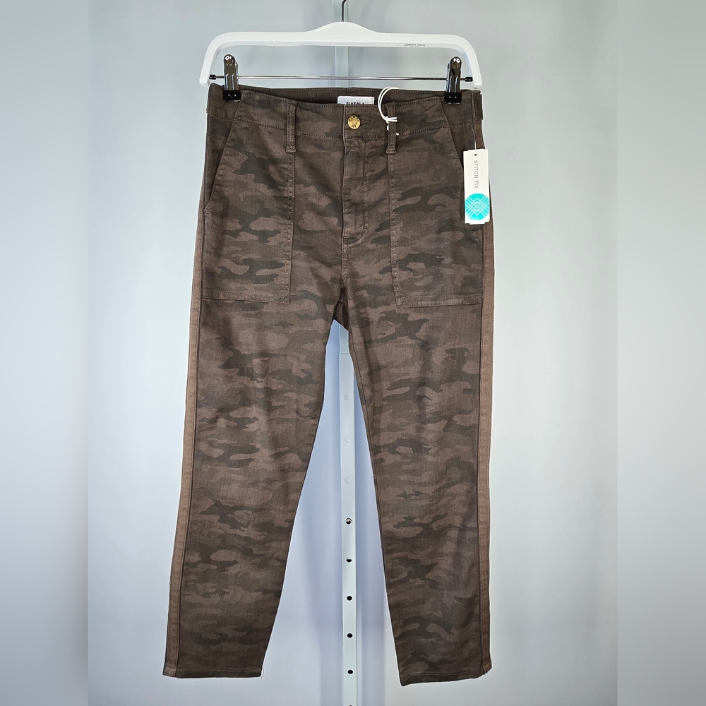 Pistola Urban Camo Cropped Utility Pants Patch Pocket Stretch Size 27 NWT